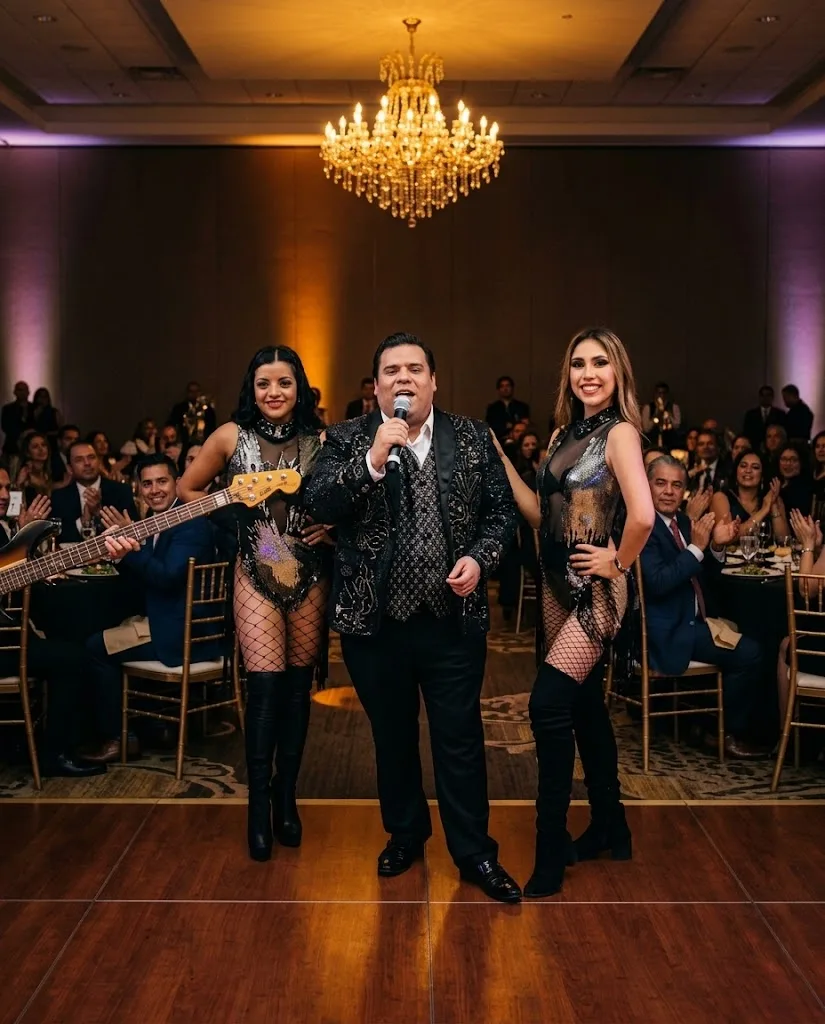 Show de imitador en pista de club social